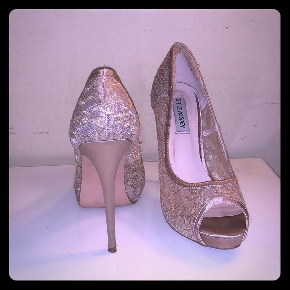 Nude lace Steve Madden heels